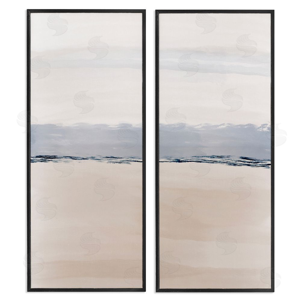 Emily Navas Abstract Nautical Shoreline Landscape Black Framed Giclee Wall Art Print