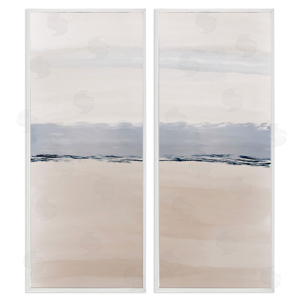 Emily Navas Abstract Nautical Shoreline Landscape White Framed Giclee Wall Art Print