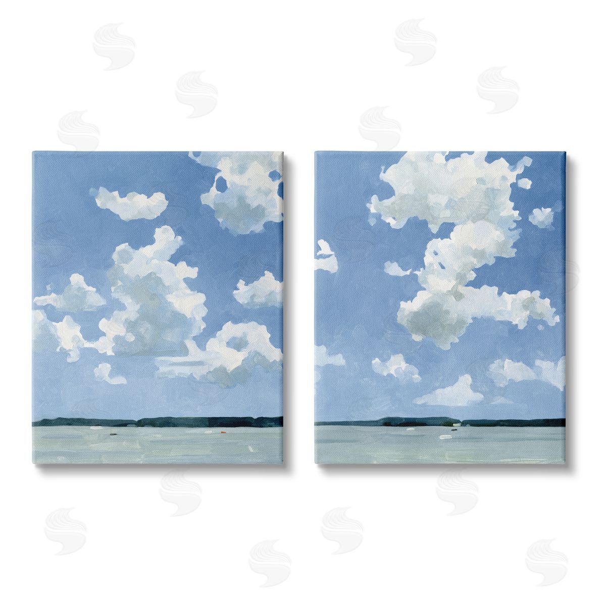 Emma Caroline Bright Cloudy Sky Landscape Summer Day Canvas Wall Art Print