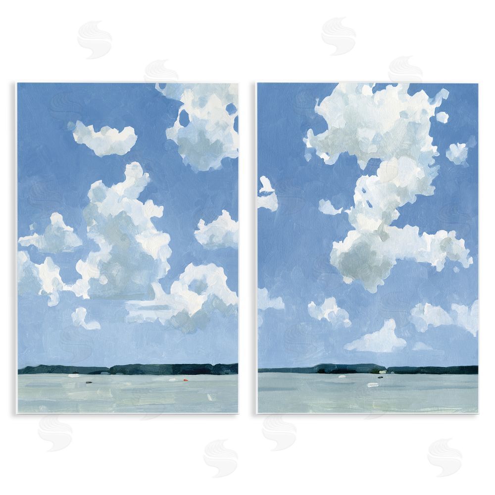 Emma Caroline Bright Cloudy Sky Landscape Summer Day Wooden Wall Plaque Art Print