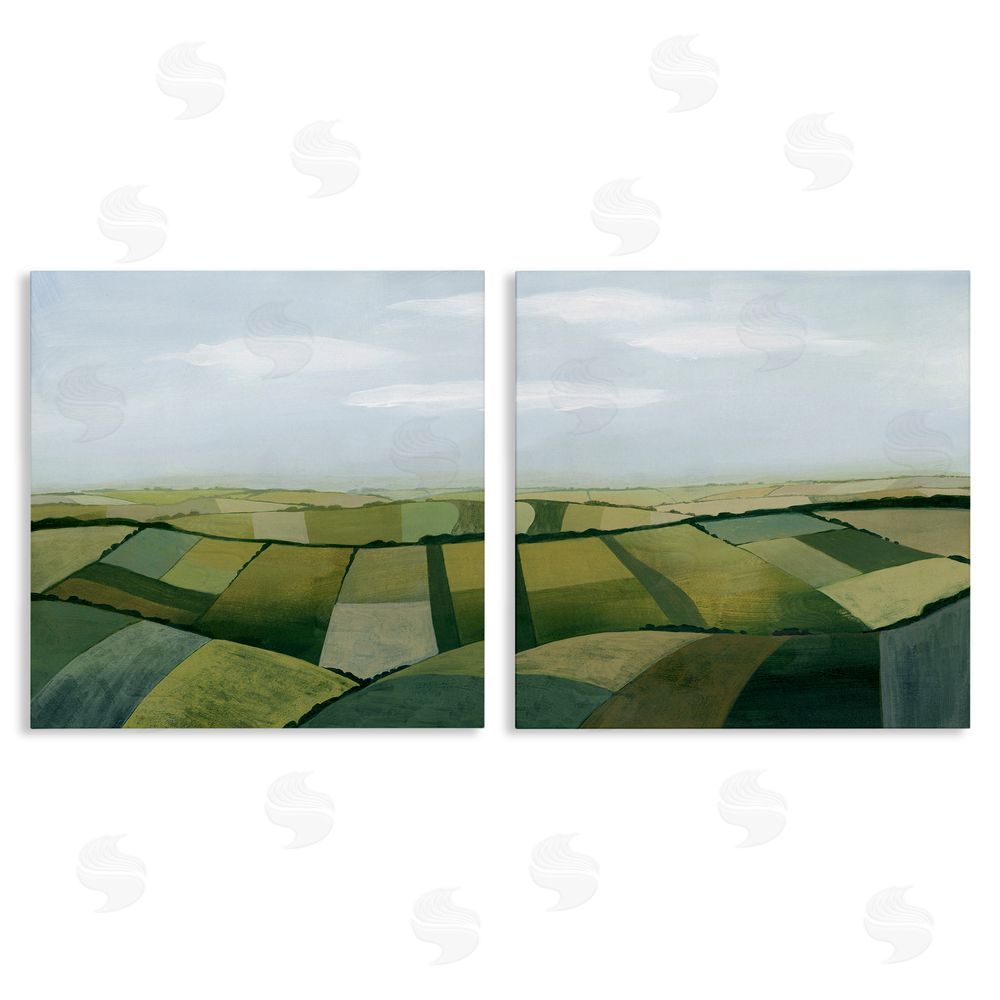 Grace Popp Rolling Hill Farm Crop Landscape Patchwork Canvas Wall Art Print
