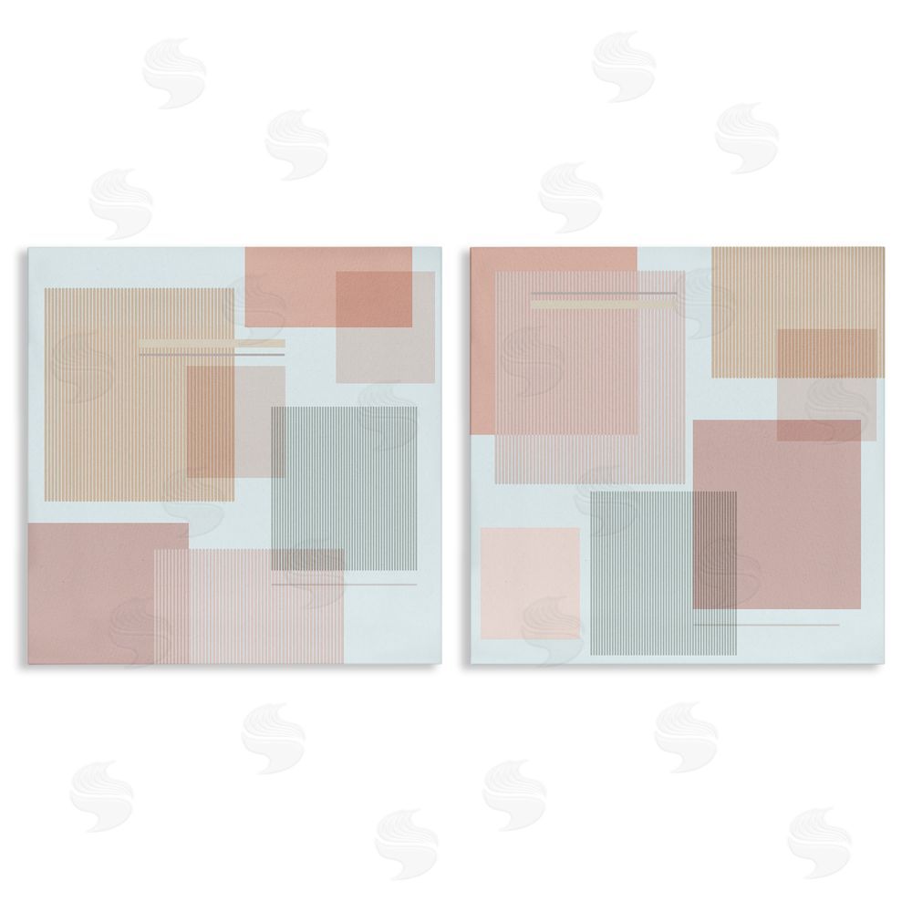 Melissa Wang Geometric Square Shape Collage Canvas Wall Art Print