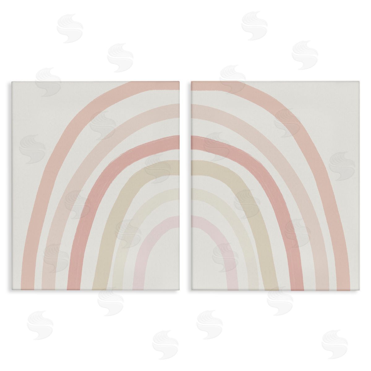 Children's Soft Pastel Rainbow Shape Canvas Wall Art, Home Decor by Leah Straatsma