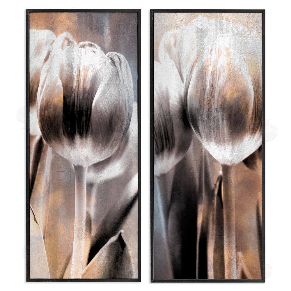 Kim Allen Modern Abstract Tulip Floral Photography Black Framed Giclee Wall Art Print