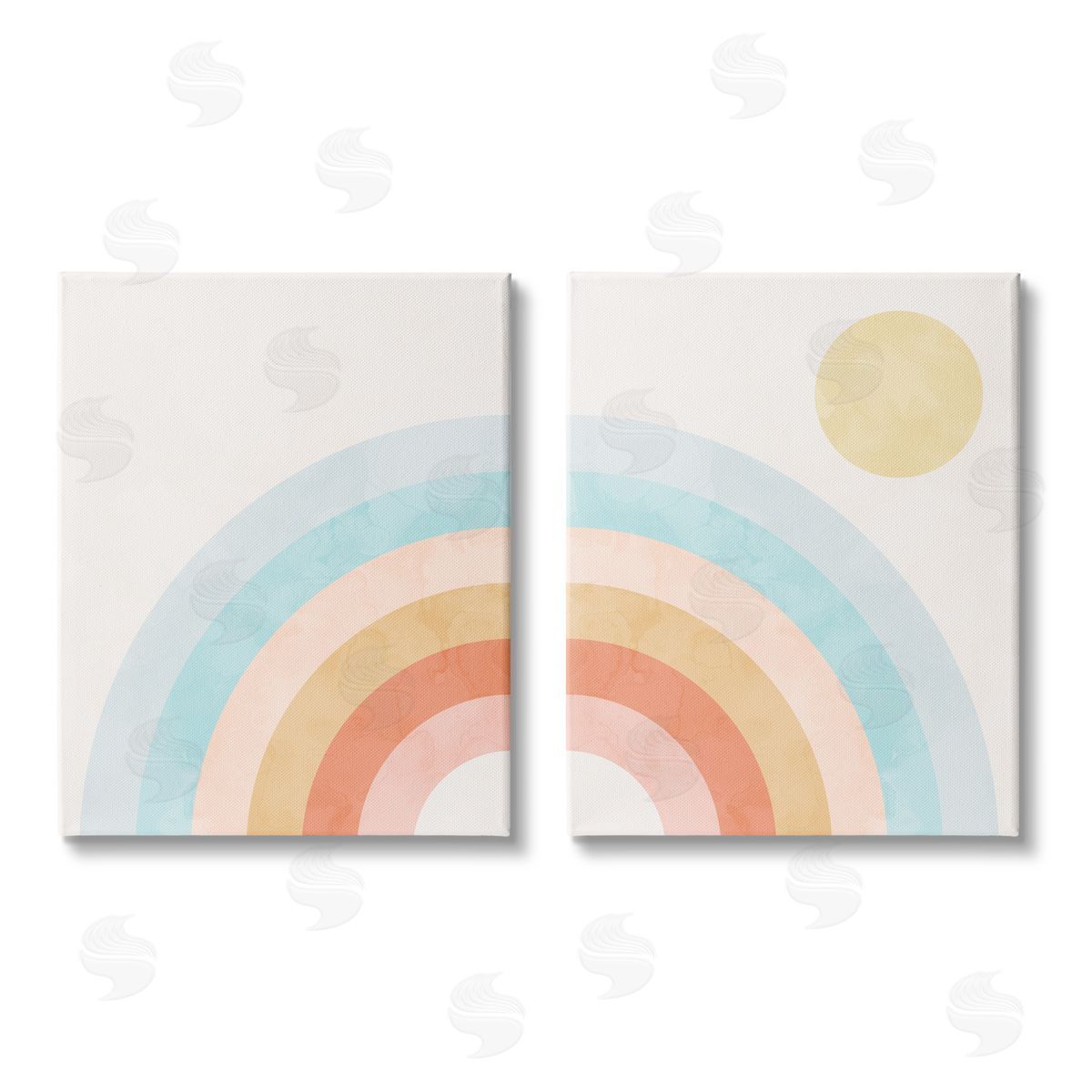 Stupell Studio Bold Summer Sun Rainbow Soft Pastel Tones Canvas Wall Art Print