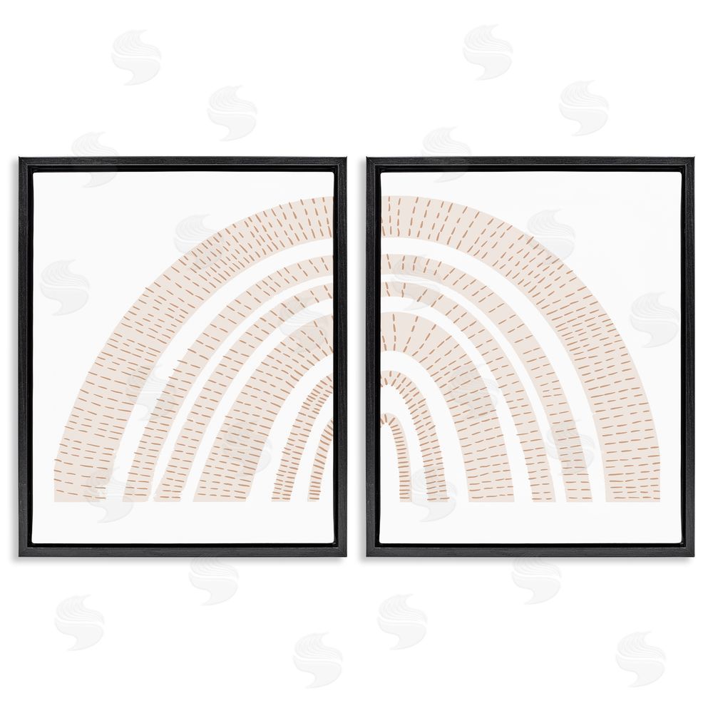 Stupell Studio Abstract Brown Earth Tone Rainbow Black Floating Frame Canvas Wall Art Print