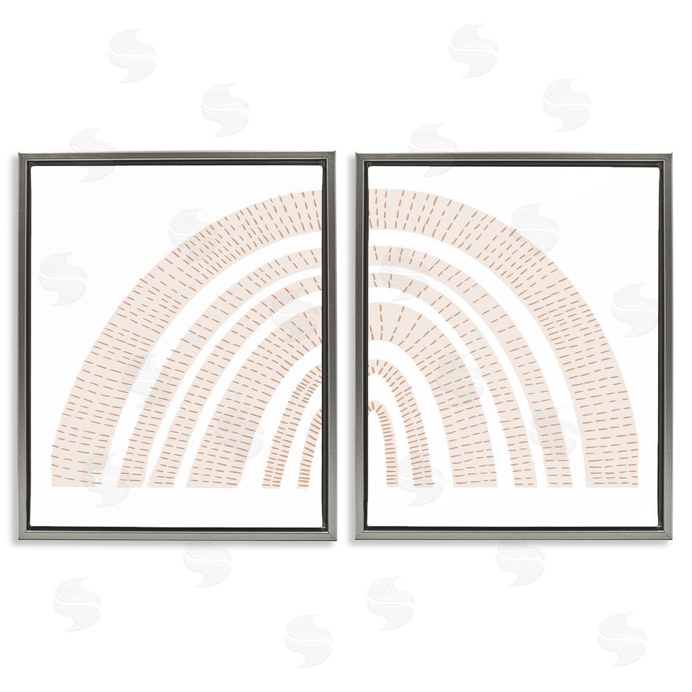 Stupell Studio Abstract Brown Earth Tone Rainbow Gray Floating Frame Canvas Wall Art Print