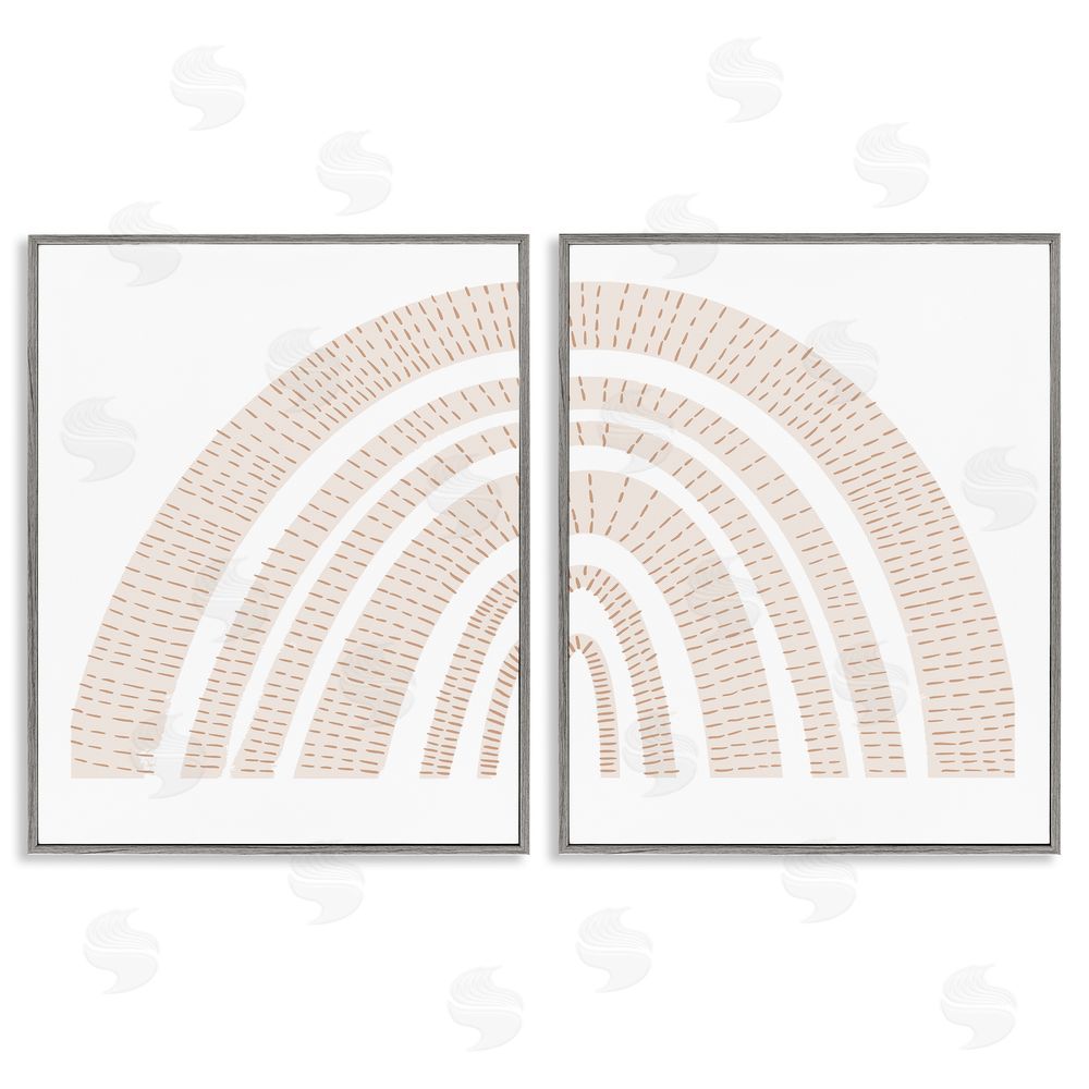 Stupell Studio Abstract Brown Earth Tone Rainbow Gray Framed Giclee Wall Art Print