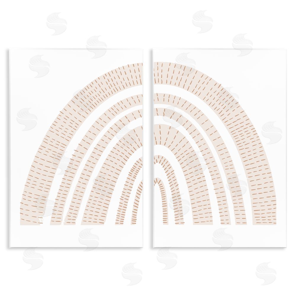 Stupell Studio Abstract Brown Earth Tone Rainbow Wooden Wall Plaque Art Print