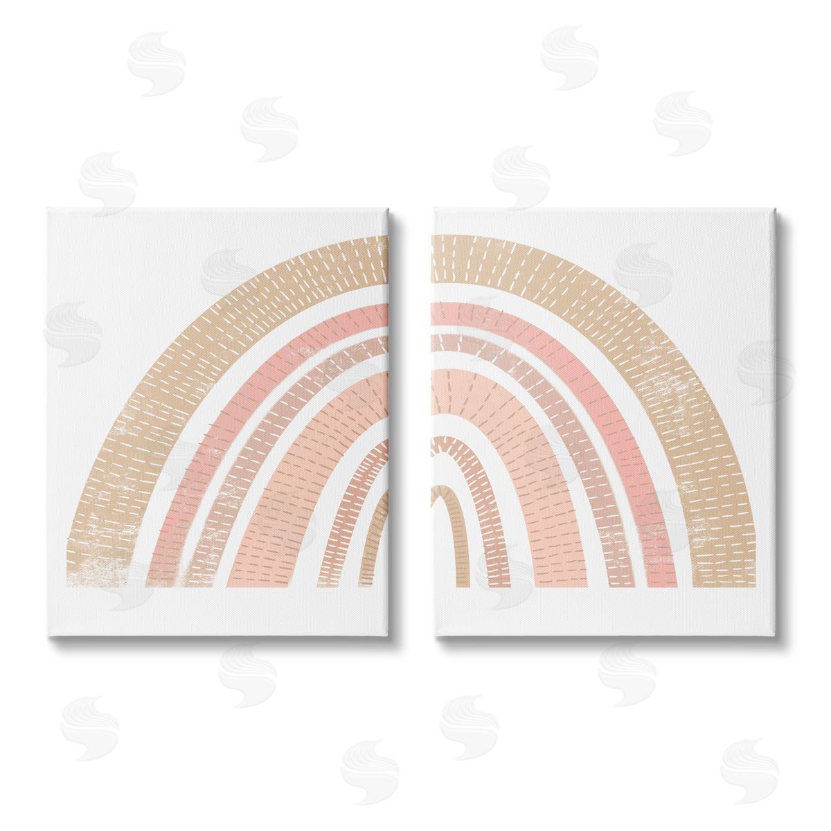 Stupell Studio Abstract Pink Neutral Kid's Rainbow Arches Canvas Wall Art Print