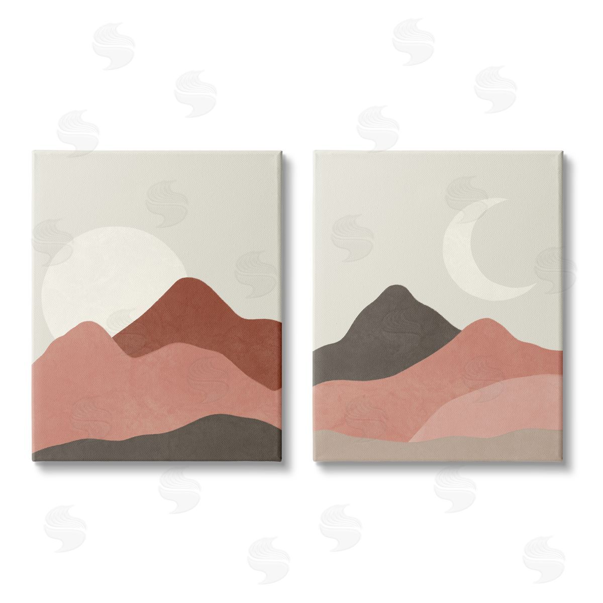 Taylor Shannon Designs Sun and Crescent Moon Warm Desert Canyon Canvas Wall Art Print