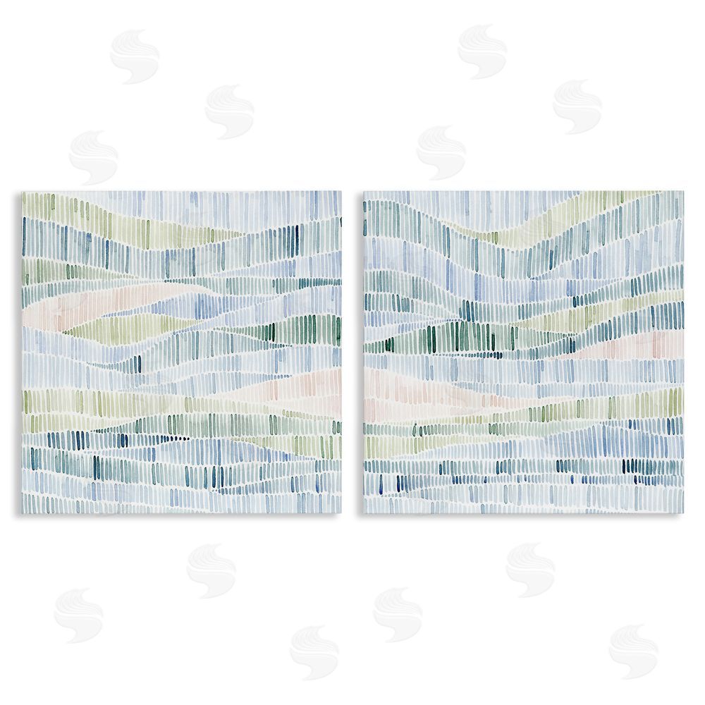 Grace Popp Modern Abstract Nautical Wavy Striped Pattern Canvas Wall Art Print
