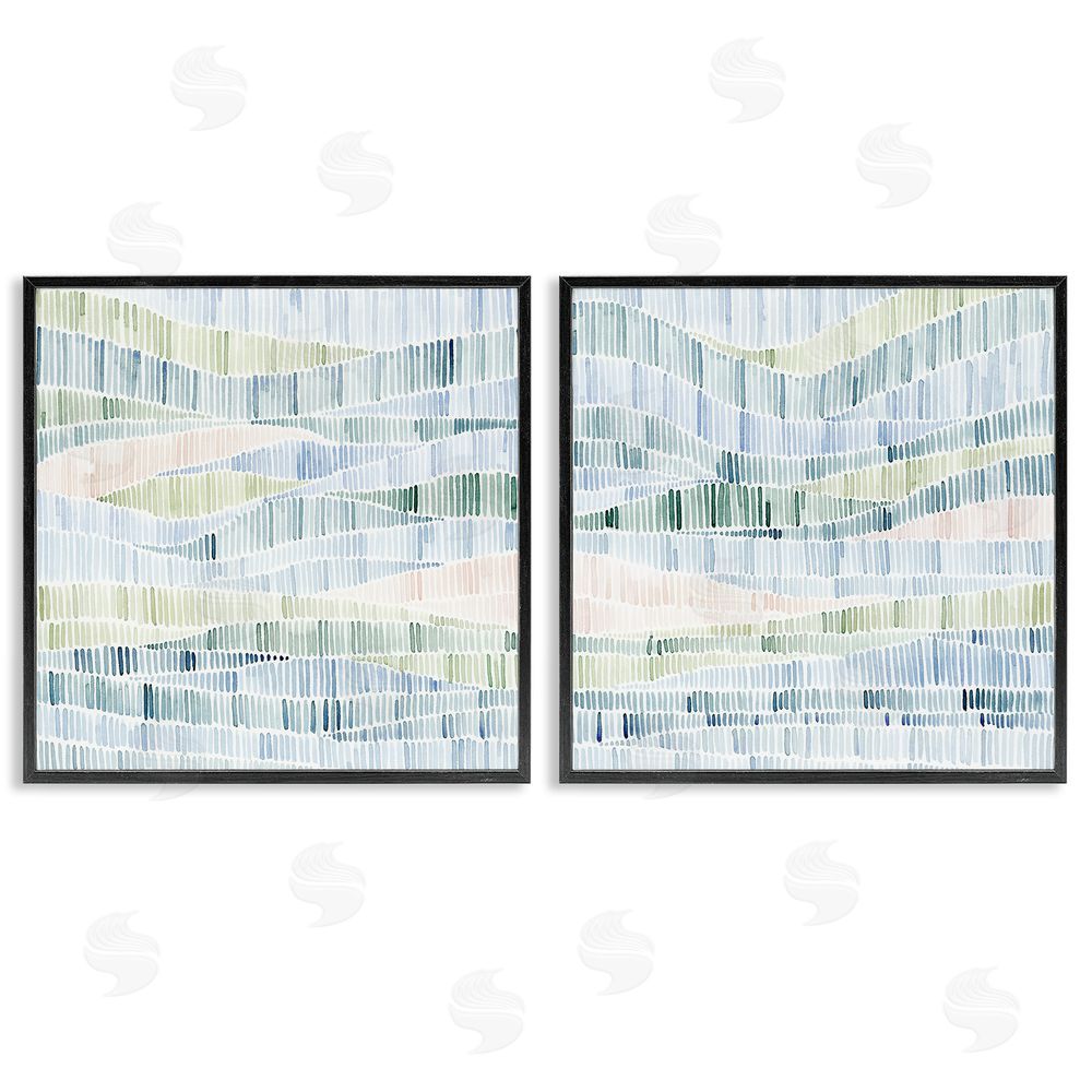 Grace Popp Modern Abstract Nautical Wavy Striped Pattern Black Framed Giclee Wall Art Print