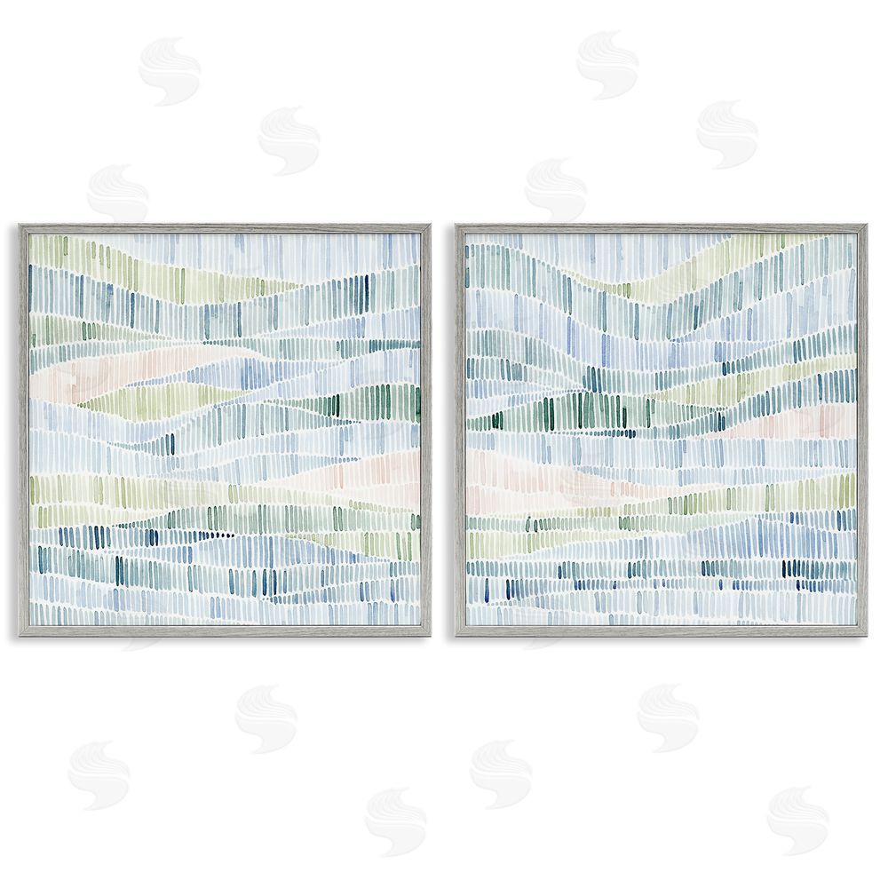 Grace Popp Modern Abstract Nautical Wavy Striped Pattern Gray Framed Giclee Wall Art Print