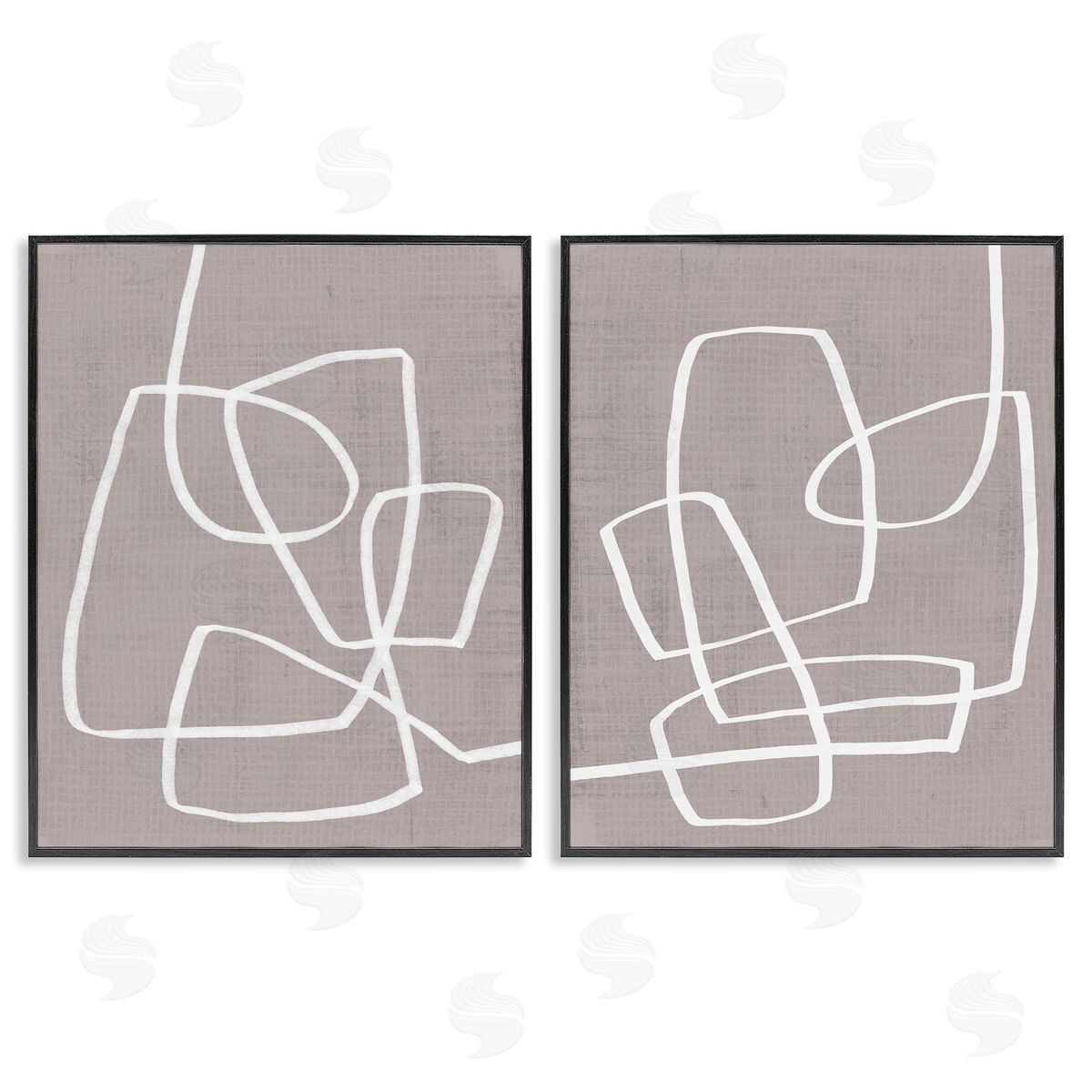 Minimal Abstract Busy Line Black Frame Print Wall Art, Home Decor by June Erica Vess