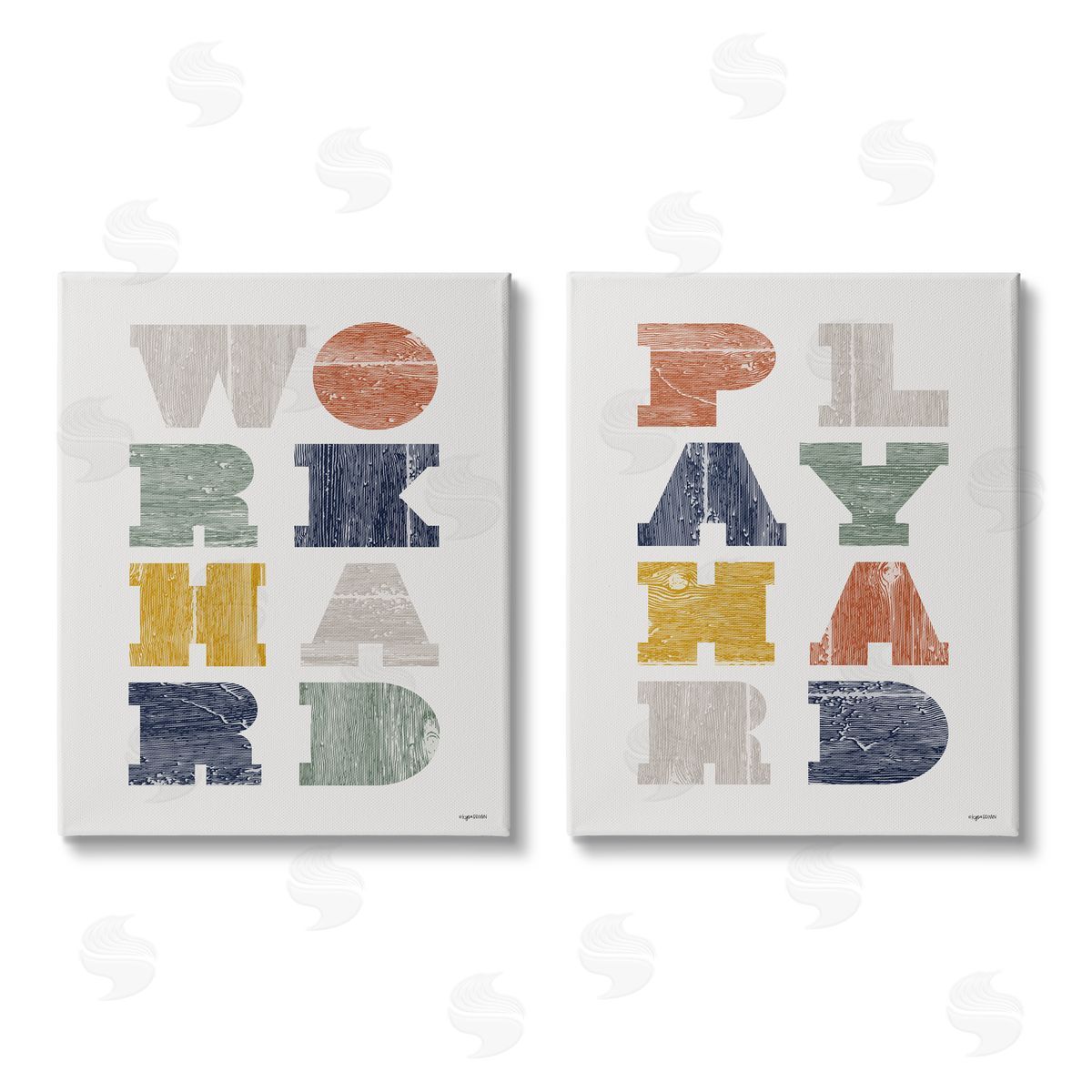 Lady Louise Designs Children's Block Typography Phrase Canvas Wall Art Print