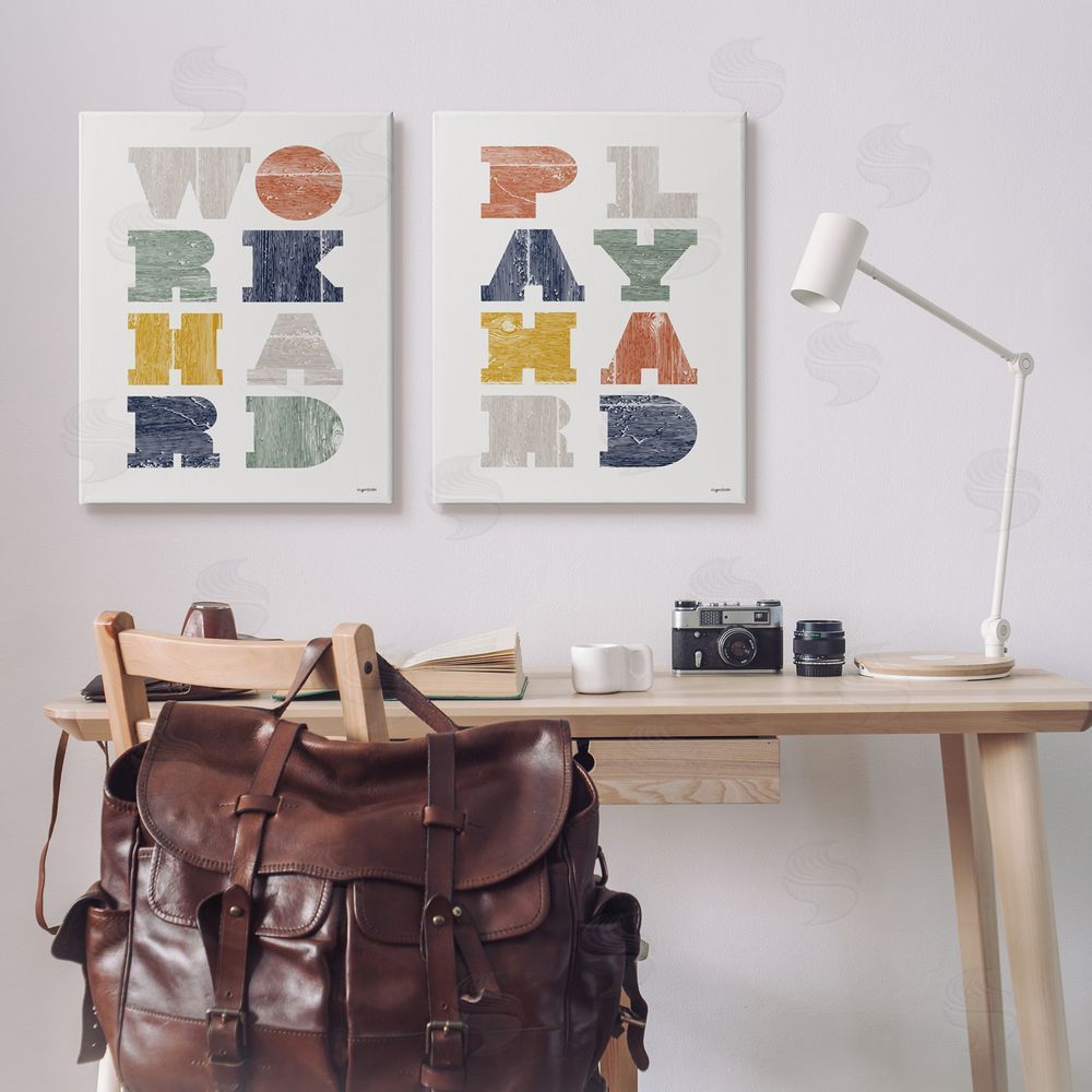 Lady Louise Designs Children's Block Typography Phrase Canvas Wall Art Print in Room