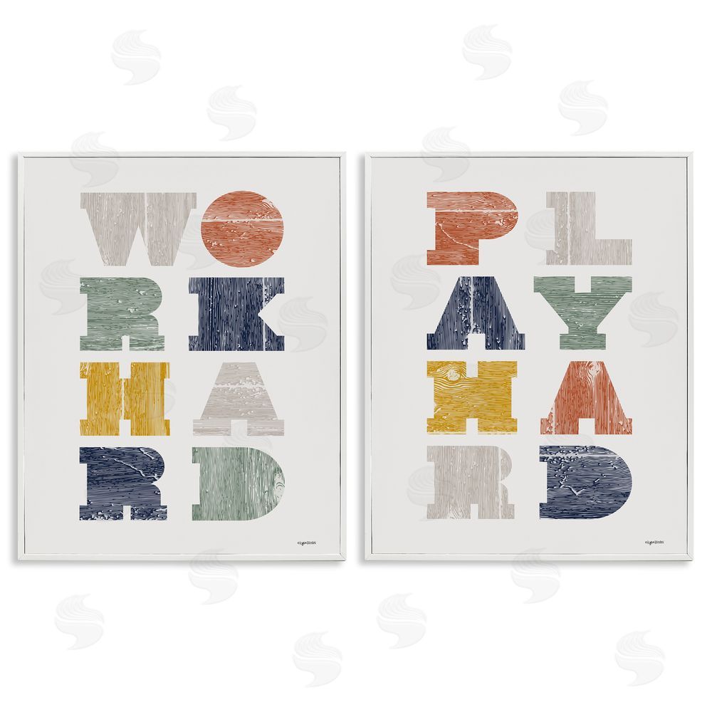 Lady Louise Designs Children's Block Typography Phrase White Framed Giclee Wall Art Print