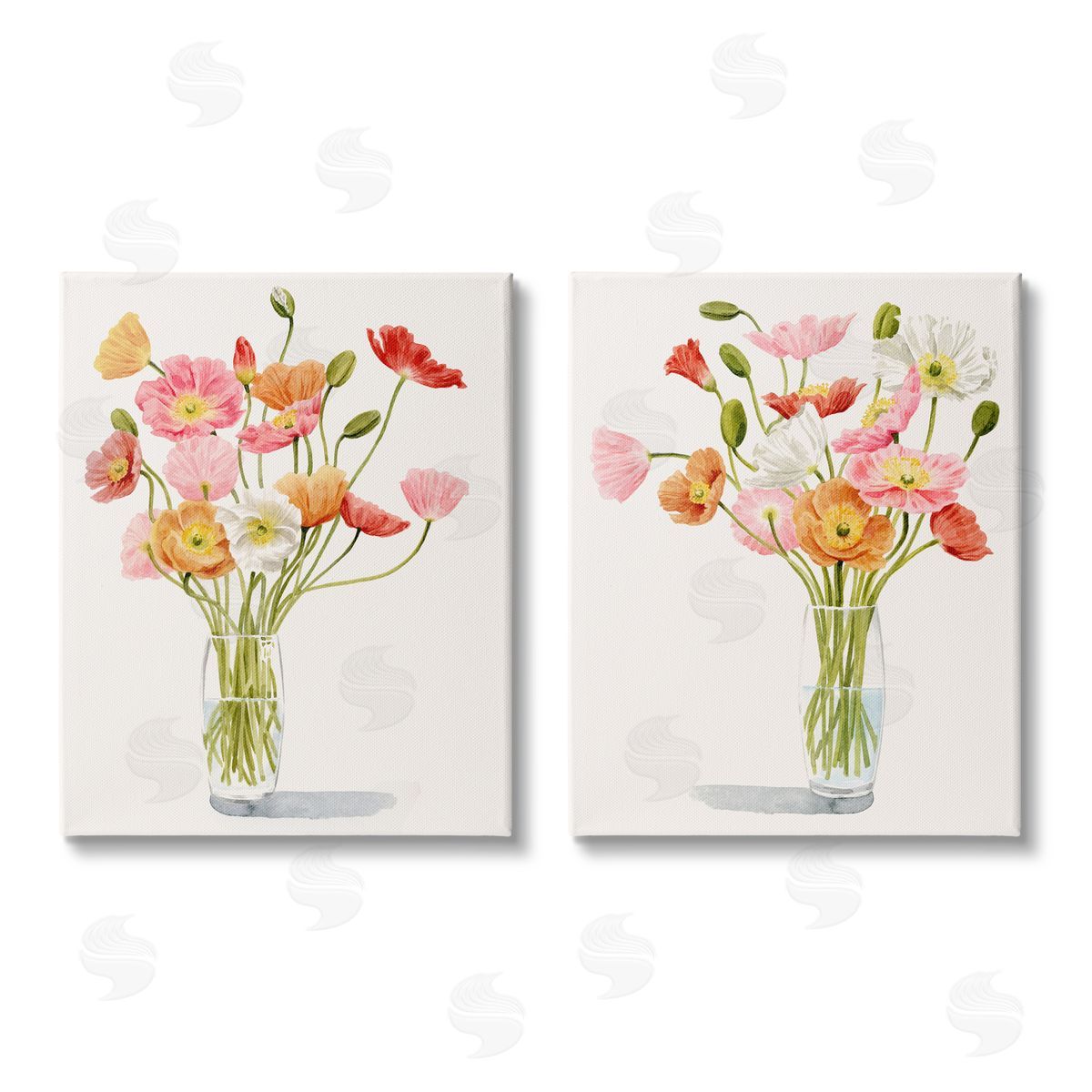 Grace Popp Dazzling Flower Blossoms Soft Pink Bouquets Canvas Wall Art Print