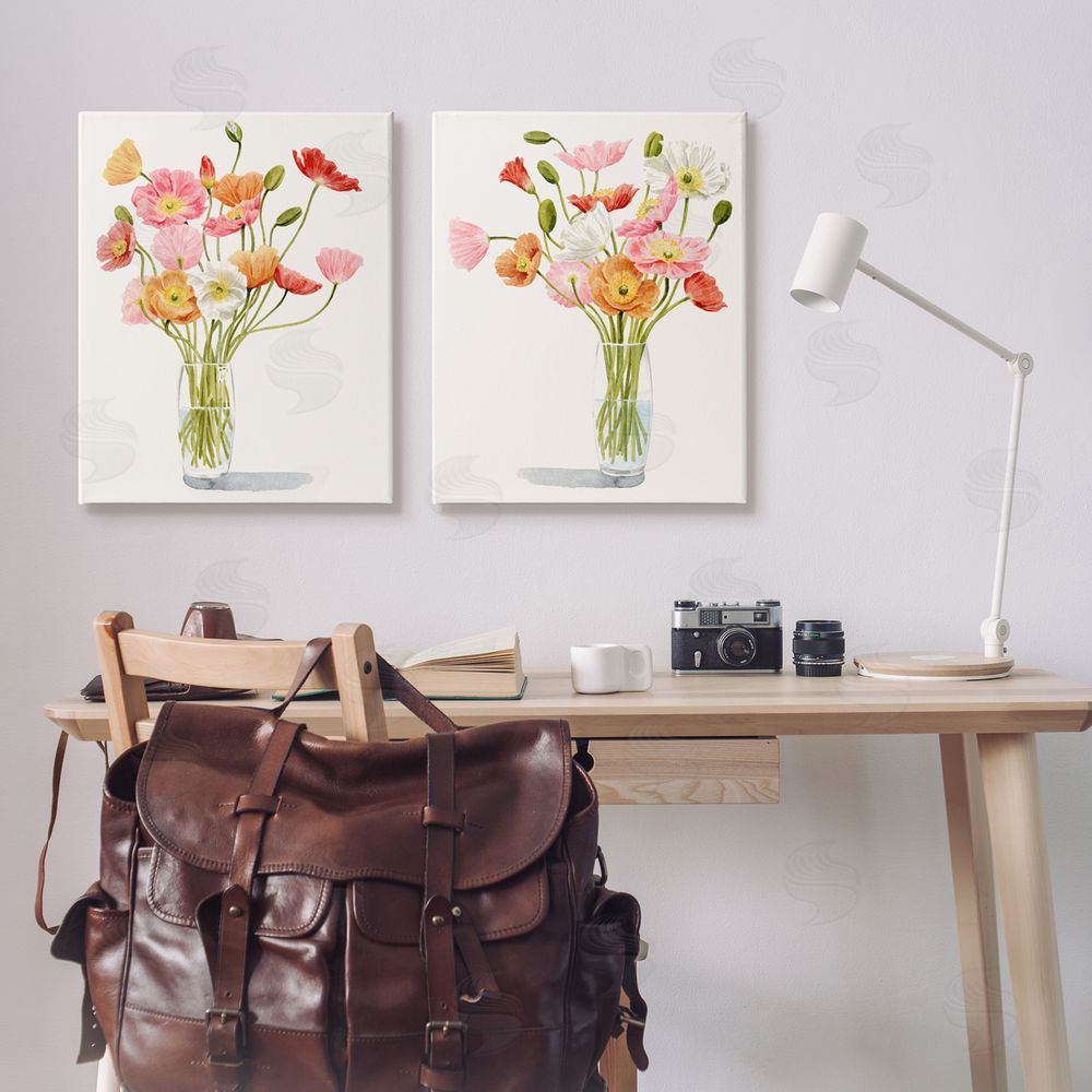 Grace Popp Dazzling Flower Blossoms Soft Pink Bouquets Canvas Wall Art Print in Room