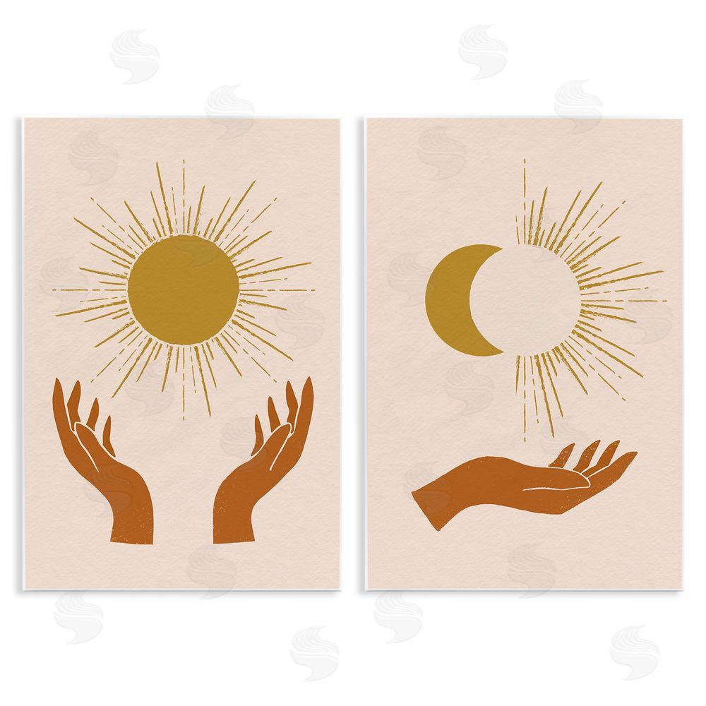 Victoria Barnes Boho Chic Hands Embracing Enlightened Eclipsed Sky  Wooden Wall Plaque Art Print
