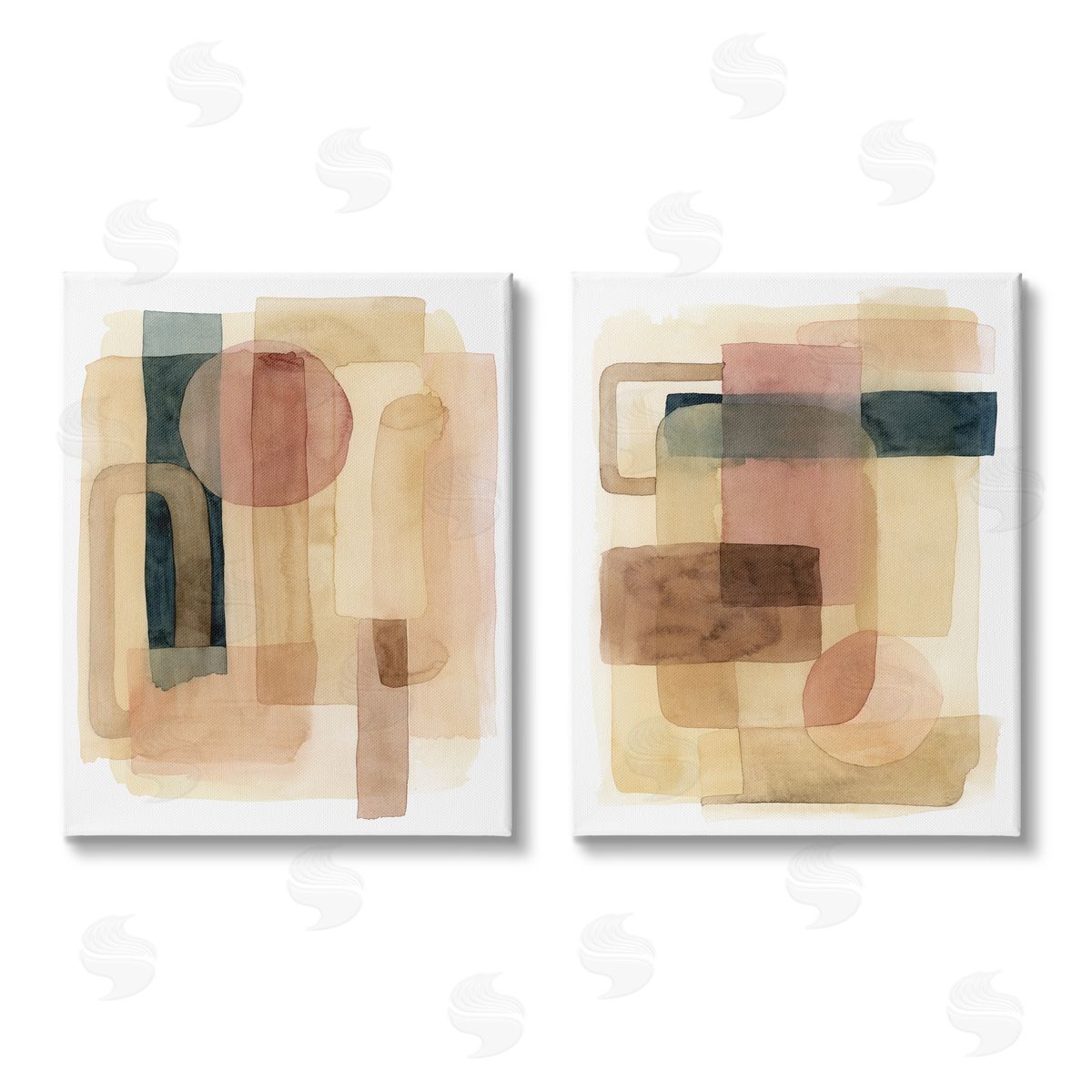 Grace Popp Geometric Shapes Abstract Clustered Forms Canvas Wall Art Print