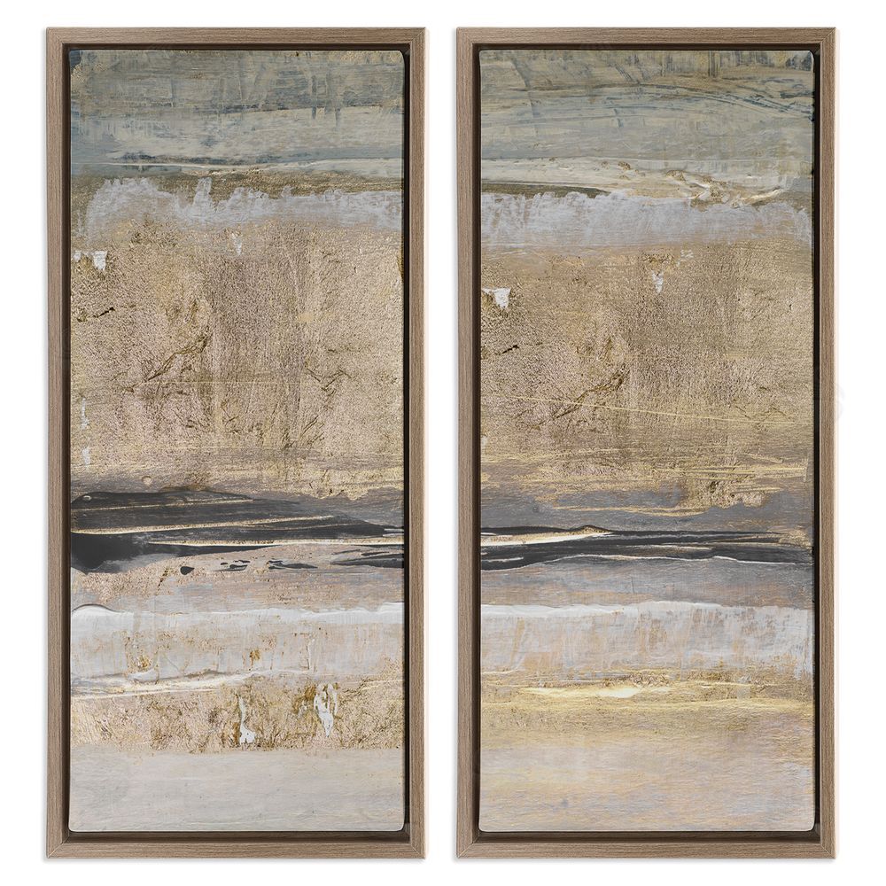 Lanie Loreth Abstract Earth Soil Textured Brown Grey Collage Brown Floating Frame Canvas Wall Art Print
