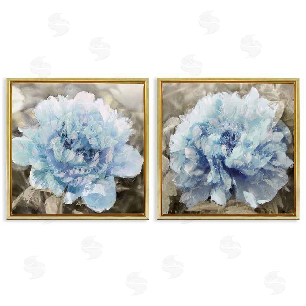 Shawna Sullivan Fleeting Carnation Flower Distinct Bokeh Gold Floating Frame Canvas Wall Art Print