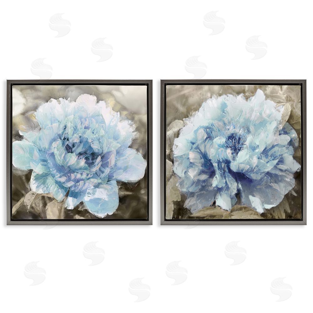 Shawna Sullivan Fleeting Carnation Flower Distinct Bokeh Gray Floating Frame Canvas Wall Art Print