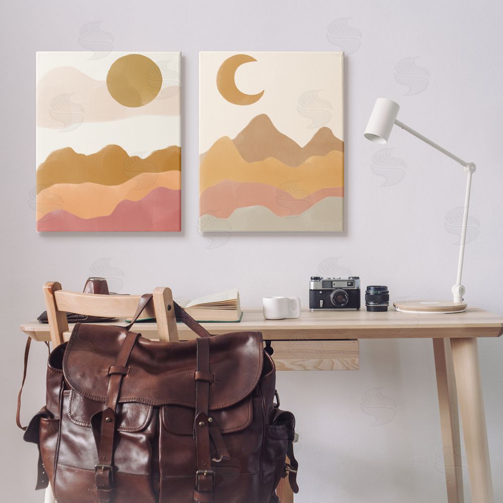 Taylor Shannon Designs Daily Outdoor Desert Landscape Terracotta Canvas Wall Art Print in Room
