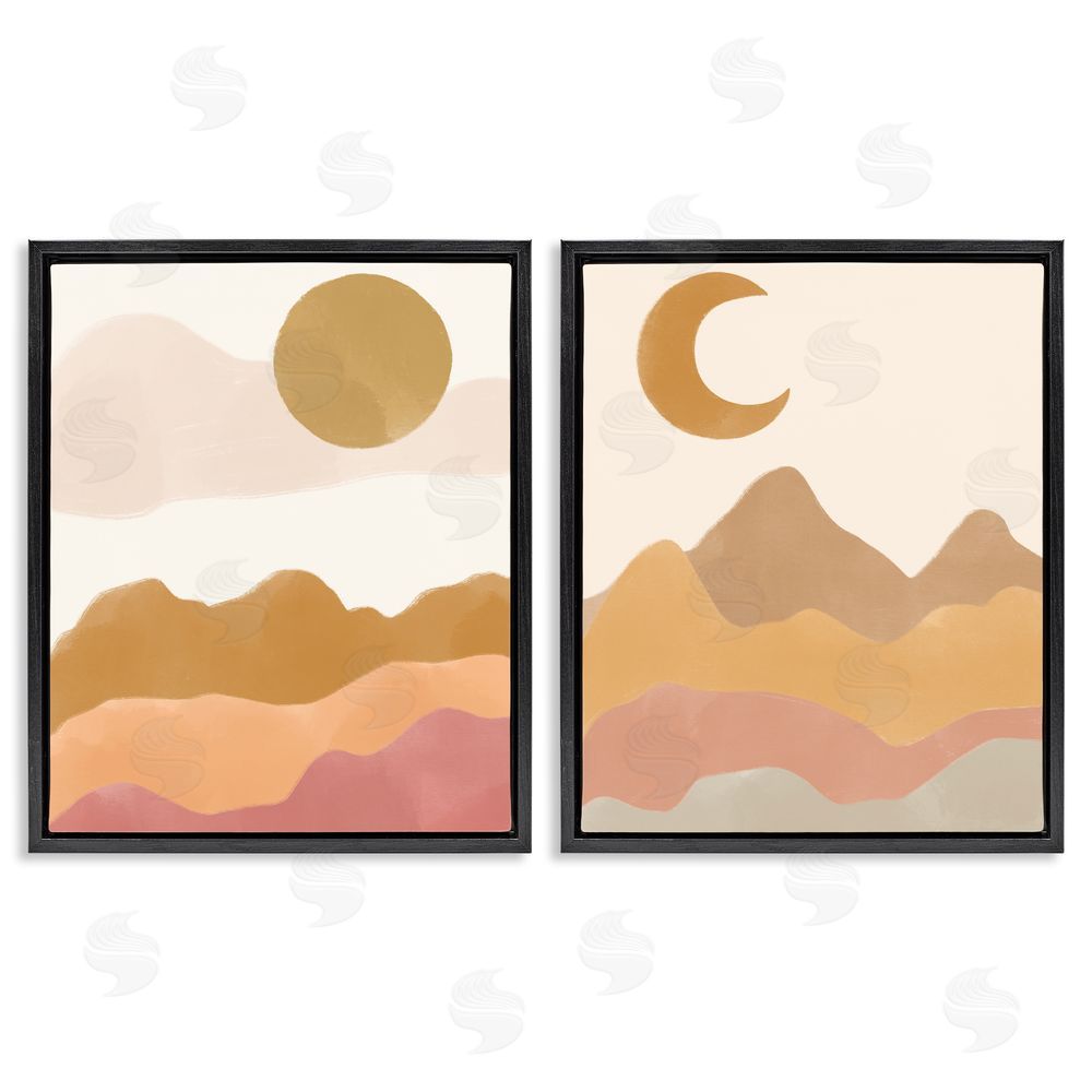 Taylor Shannon Designs Daily Outdoor Desert Landscape Terracotta Black Floating Frame Canvas Wall Art Print