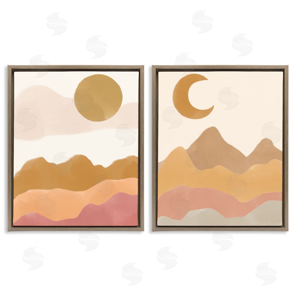 Taylor Shannon Designs Daily Outdoor Desert Landscape Terracotta Brown Floating Frame Canvas Wall Art Print