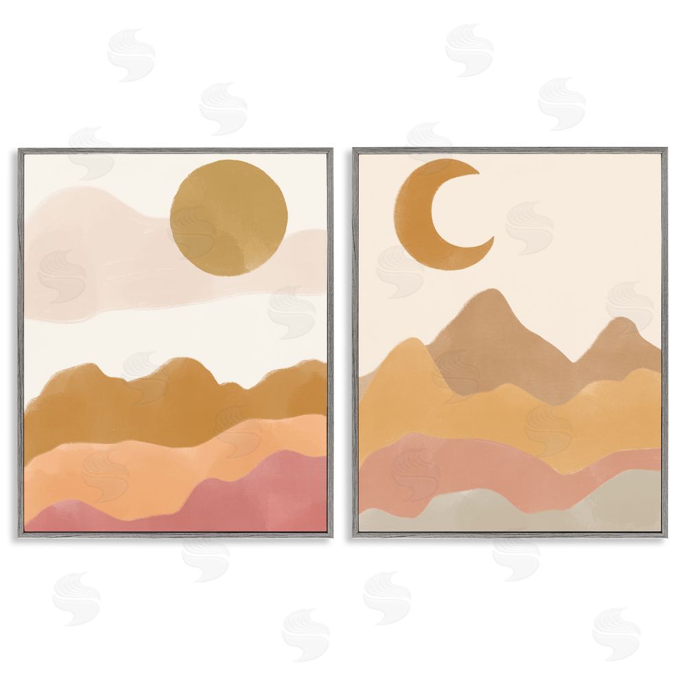 Taylor Shannon Designs Daily Outdoor Desert Landscape Terracotta Gray Framed Giclee Wall Art Print