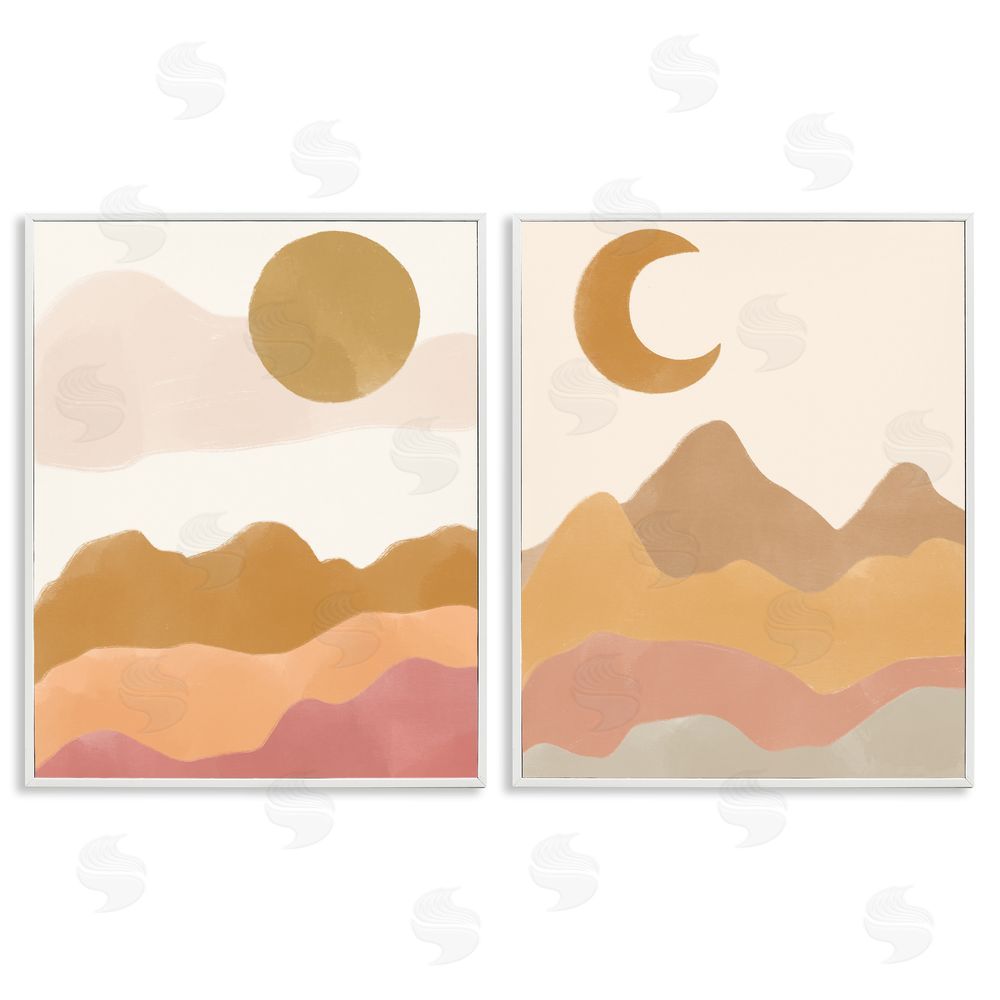 Taylor Shannon Designs Daily Outdoor Desert Landscape Terracotta White Framed Giclee Wall Art Print