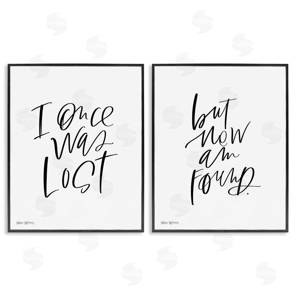 Valerie Wieners Lost Now Am Found Calligraphy Religious Black Framed Giclee Wall Art Print