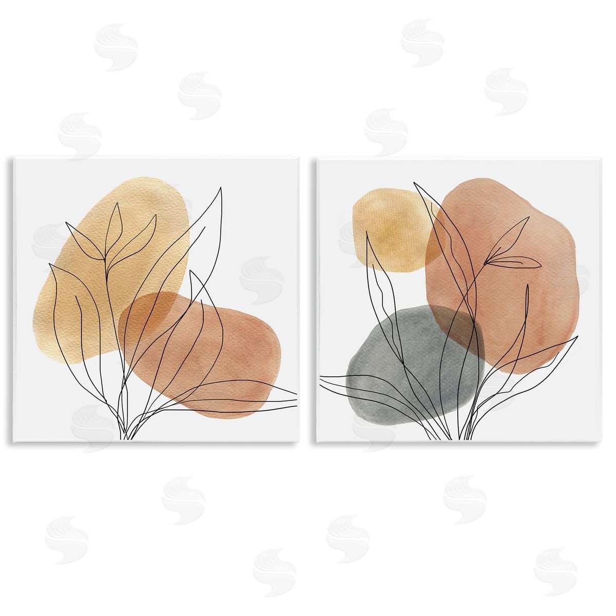 Simple Neutral Southwestern Botanicals Wood Plaque Wall Art, Home Decor by Carol Robinson