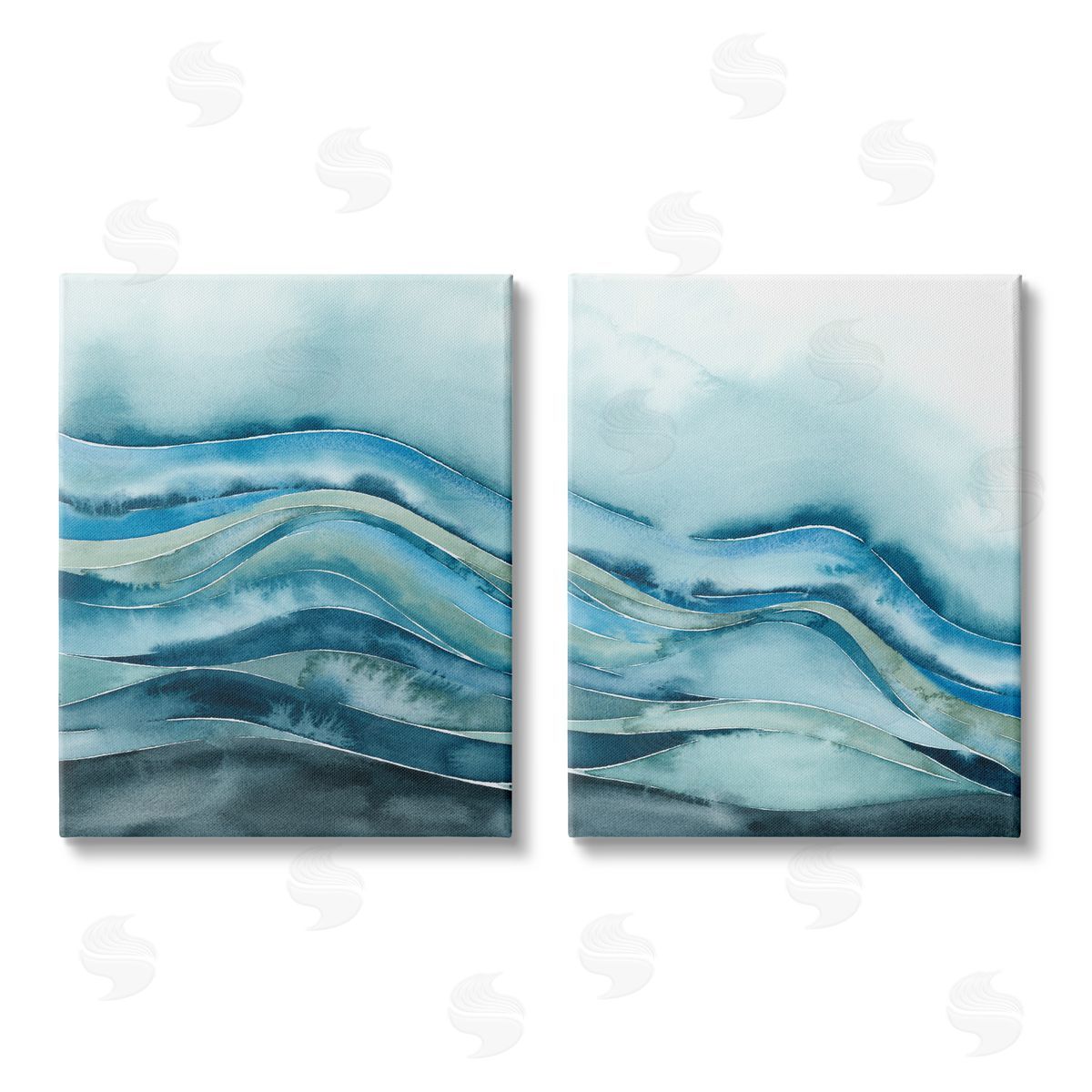Grace Popp Abstract Blue Wave Seascape Tranquil Ocean Canvas Wall Art Print
