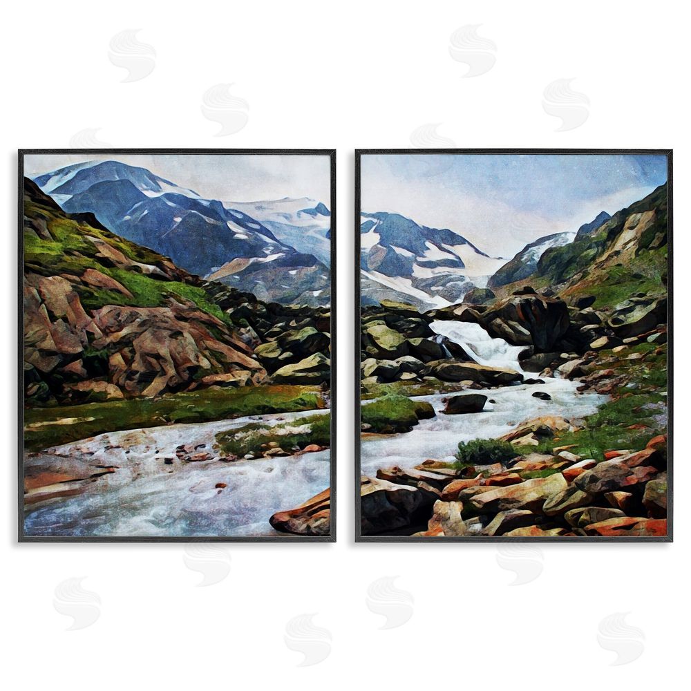 Ashley Aldridge Peaceful Rocky Mountains Water Landscape Black Framed Giclee Wall Art Print