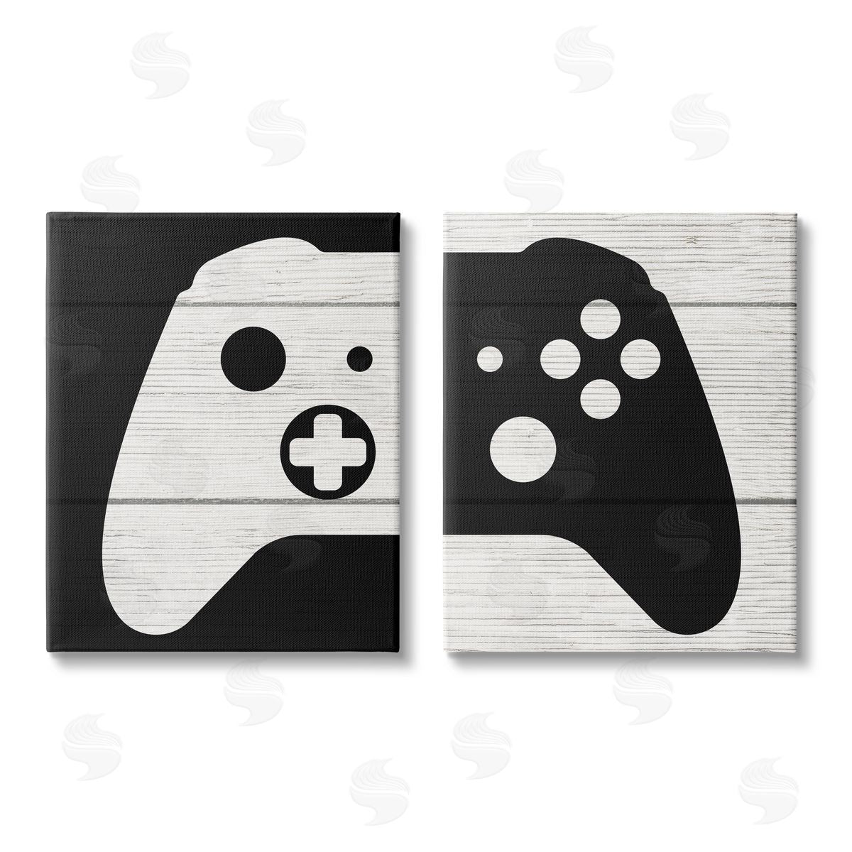 Stupell Studio Gaming Controller Monochromatic Grain Pattern Canvas Wall Art Print