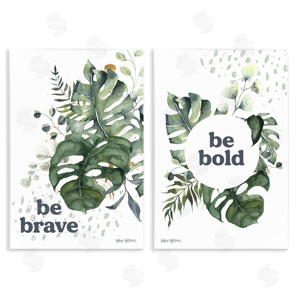 Valerie Wieners Bold & Brave Botanical Watercolor Monstera Wooden Wall Plaque Art Print