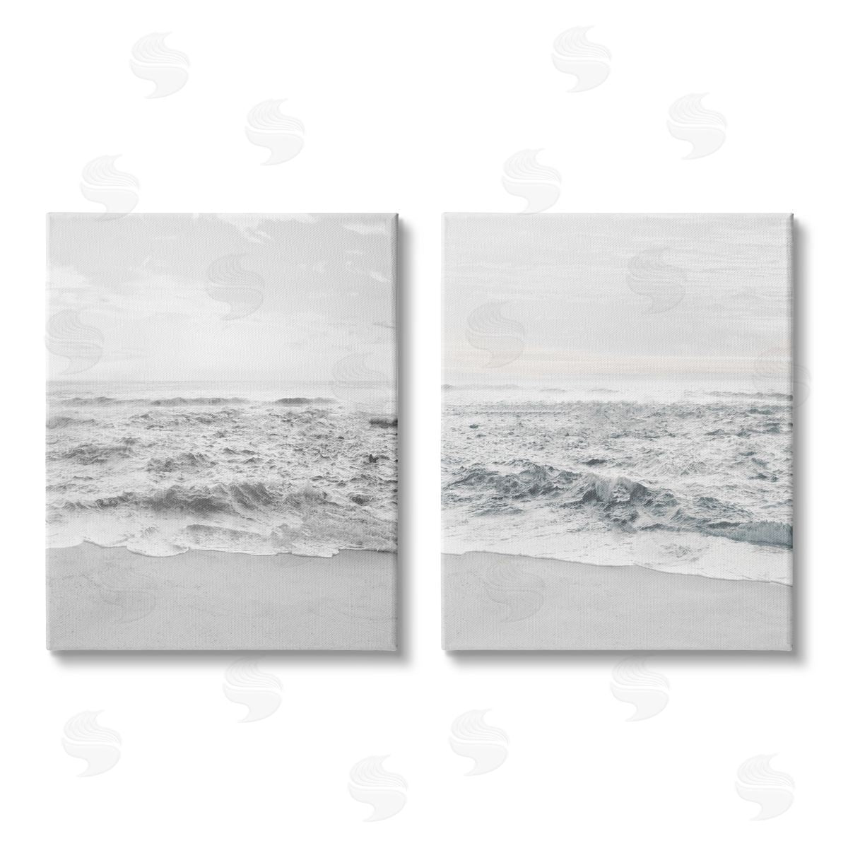 Natalie Carpentieri Rough White Shoreline Beach Waves Canvas Wall Art Print
