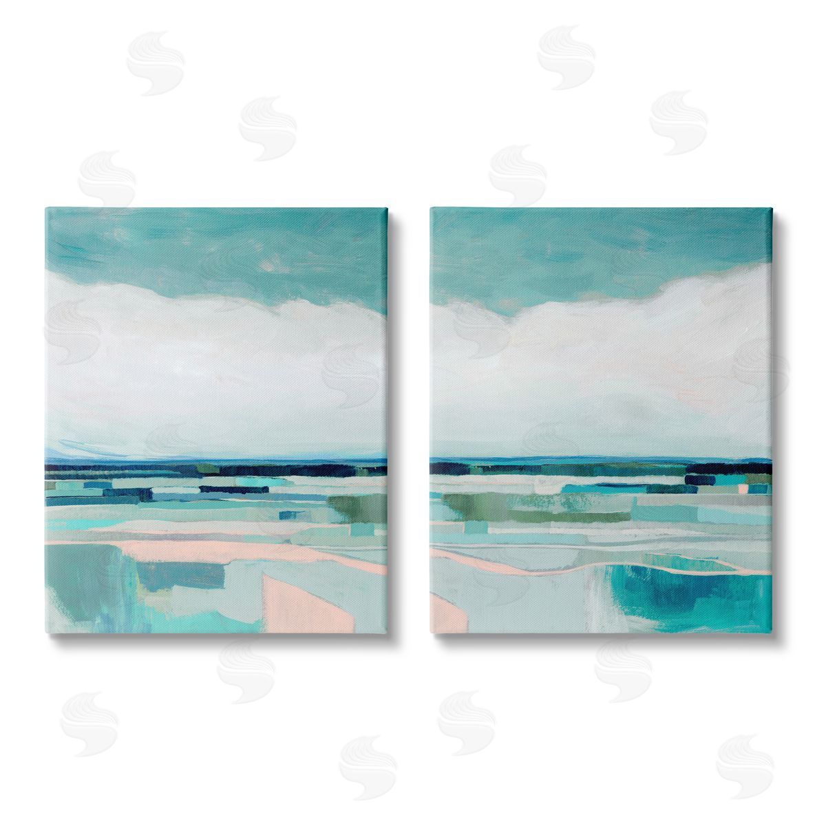 Grace Popp Abstract Green Cloud Modern Geometric Canvas Wall Art Print