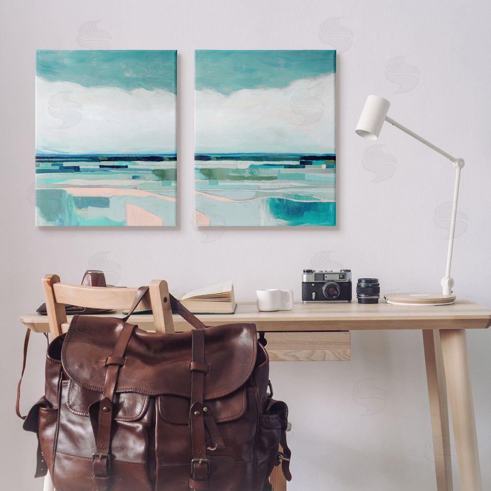 Grace Popp Abstract Green Cloud Modern Geometric Canvas Wall Art Print in Room