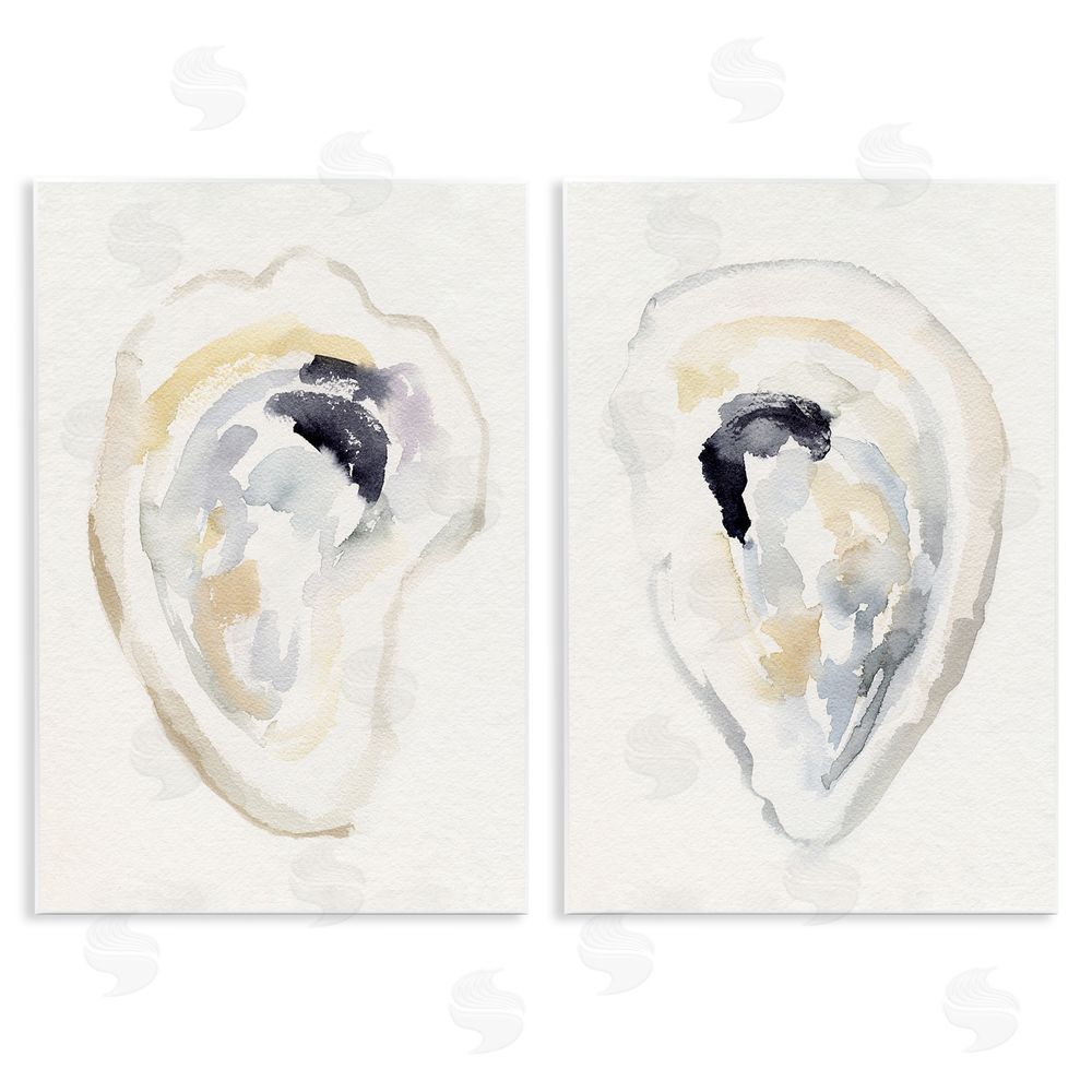 Victoria Barnes Abstract Watercolor Detail Oyster Shell Wooden Wall Plaque Art Print
