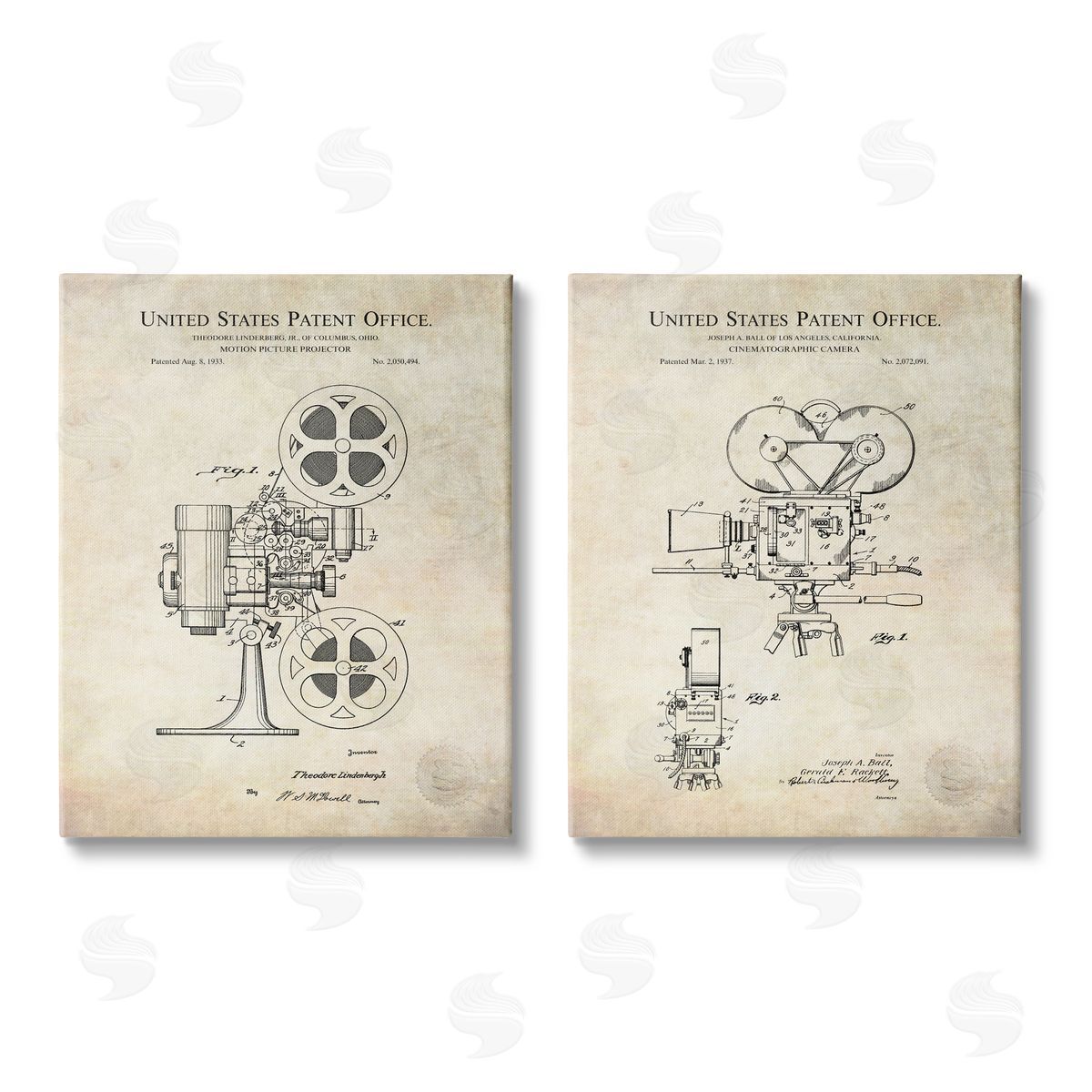 Karl Hronek Vintage Movie Camera Cinema Projector Canvas Wall Art Print