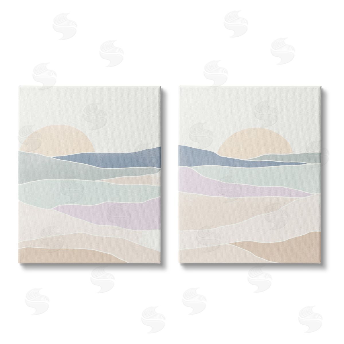 June Erica Vess Layered Sunrise Landscape Landforms Canvas Wall Art Print