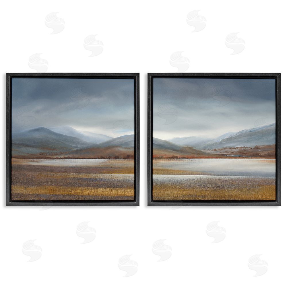 Lyn Timmington Cloudy Weather Sky Rural Pasture Black Floating Frame Canvas Wall Art Print