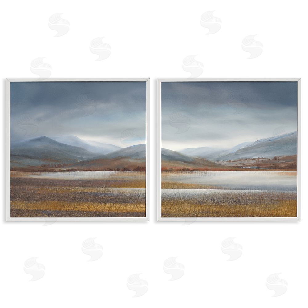 Lyn Timmington Cloudy Weather Sky Rural Pasture White Framed Giclee Wall Art Print