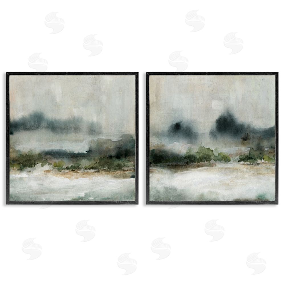 Carol Robinson Somber Abstract Landscape Mountain Black Framed Giclee Wall Art Print