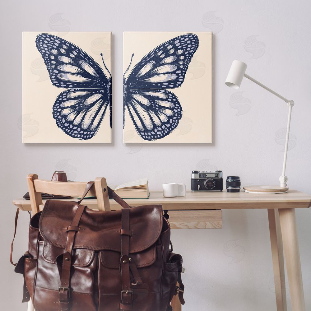 Caroline Alfreds Intricate Butterfly Wings Detail Canvas Wall Art Print in Room